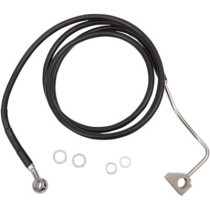 Durite frein avant allongée + 4" - ABS - pour HD Touring à partir de 2014 - noir - raccord chromé
