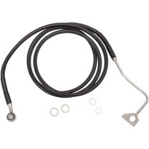 Durite frein avant allongée + 6" - ABS - pour HD Touring à partir de 2014 - noir - raccord chromé