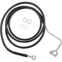 Durite frein avant allongée + 8" - ABS - pour HD Touring à partir de 2014 - noir - raccord chromé