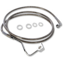 Durite frein avant allongée + 4" - ABS - pour HD Road Glide de 2015 à 2016 - inox tressé - raccord chromé