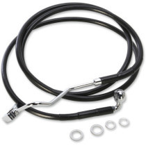 Durite frein avant allongée + 4" - ABS - pour HD Road Glide de 2015 à 2016 - noir - raccord chromé