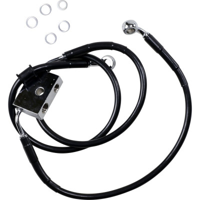 Durite frein avant allongée + 10" - ABS - pour HD XL 1200C à partir de 2014 - noir