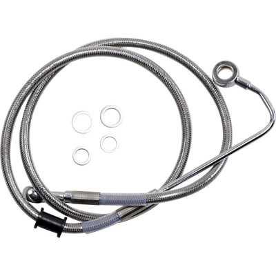 Durite frein avant allongée + 4" - pour HD Softail FLSTCI de 2015 à 2017 - inox tressé