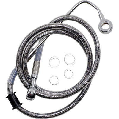 Durite frein avant allongée + 8" - pour HD Softail FLSTCI de 2015 à 2017 - inox tressé