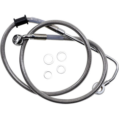 Durite frein avant allongée + 6" - pour HD Softail FLSTNI de 2015 à 2017 - inox tressé