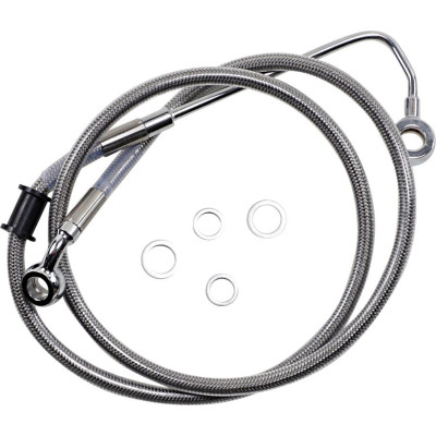 Durite frein avant allongée + 8" - pour HD Softail FLSTNI de 2015 à 2017 - inox tressé