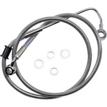 Durite frein avant allongée + 10" - pour HD Softail FLSTNI de 2015 à 2017 - inox tressé