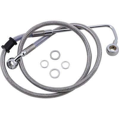 Durite frein avant allongée + 6" - pour HD Softail de 2015 à 2017 - inox tressé