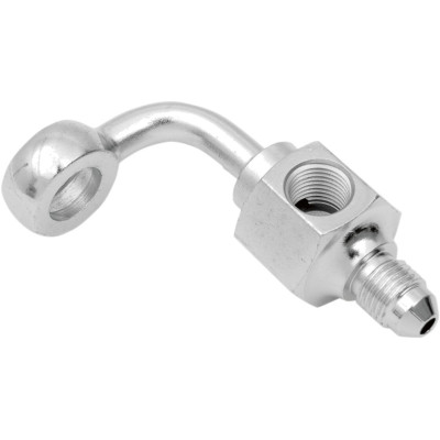 Raccord Banjo avec connection de commutateur de frein - 3/8"- 90° - AN-3 - mâle - chromé