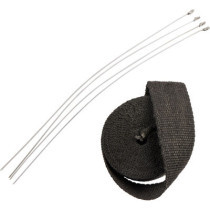 Kit de bande thermique d'échappement 2"x25' - 7,6m x 5,08cm - 4 serres câbles 14" inox - noir