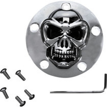 Cache allumage Skull 3D - avec moteur Twin Cam de 1999 à 2017 - chromé