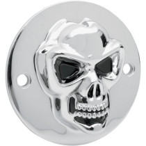 Cache allumage Skull 3D - pour Harley Davidson Big Twin de 1970 à 1999 - chromé