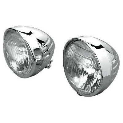 Phares additionnels style Grooved Springer - 5,75" - 55/60 W - montage inférieur - chromé