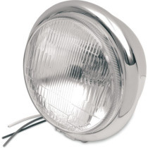 Phare - 5,75" - 12 V - 55/60 W - montage latéral vis à droite - clair - chromé