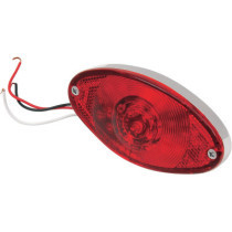 Feu arrière Cat Eye - double filament - rouge -  chromé
