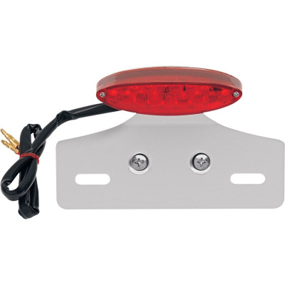 Support de plaque - avec feu arrière Cat Eye - double filament - rouge - chromé