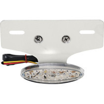 Mini feu arrière à led - Cat eye - avec support de plaque - clair - chromé