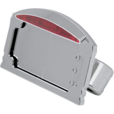 Support de plaque latéral - horizontal - avec feu arrière Half Moon - HD Softail de 2008 à 2017 - chromé
