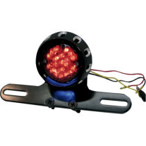 Feu arrière à led - Bobber - 12 V - double filament - support de plaque - noir