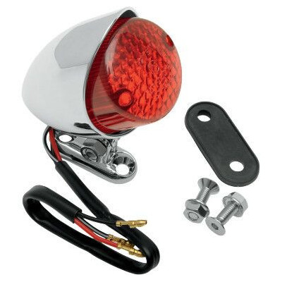 Kit feu arrière - Style Bobber - double filament - 12 V - rouge - chromé