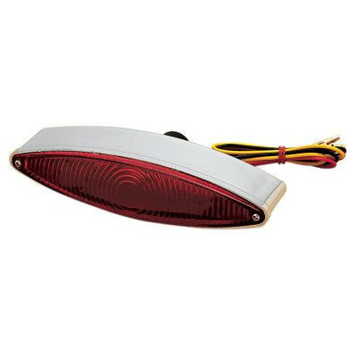 Feu arrière - Cat Eye - double filament - 12 V - rouge - chromé