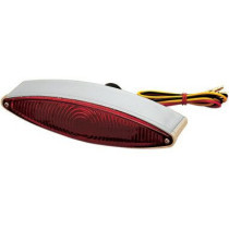 Feu arrière - Cat Eye - double filament - 12 V - rouge - chromé