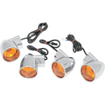 Kit Clignotant avant & arrière - Style Bullet - 12 V - orange - chromé