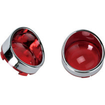 Lentilles de clignotants avec visière - Style Deuce - rouge - cerclage chromé