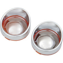 Lentilles de clignotants avec visière - Style Deuce - orange/miroir - cerclage chromé