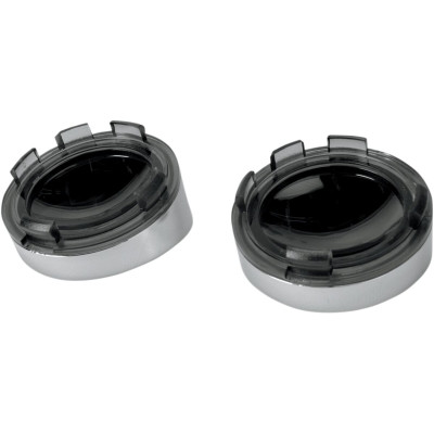 Lentilles de clignotants avec visière - Style Deuce - fumé/miroir - cerclage chromé