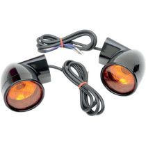 Clignotants avant Bullet - verre orange - double filament - 12 V - HD Touring à partir de 1999 - noir