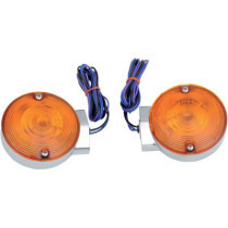 Clignotants avant - verre orange - HD Touring 1986/2015, Road King à partir de 2016, Softail FLSTC 2000/2017 - chromé