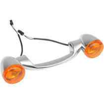 Barre de clignotants arrière - Bullet - verre orange - HD Touring de 1999 à 2013 - chromé