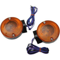 Clignotants avant - verre orange - HD Softail FLST 1987/2006, Touring 1996/2015, Road King à partir de 2016 - noir