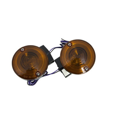 Clignotants arrière - verre orange - pour Harley Davidson Touring de 1983 à 2013 - noir