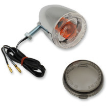 Clignotant arrière - Bullet - double filament - verre fumé - chromé
