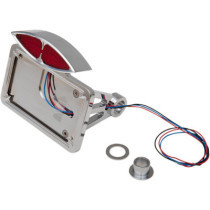 Support de plaque d'immat. latéral + éclairage led Cat Eye - sur garde-boue - horizontal - HD Softail de 1986/1999 - chromé
