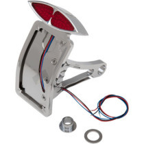 Support de plaque d'immat.  latéral + éclairage led Cat Eye - sur garde-boue - vertical - HD Softail de 1986/1999 - chromé