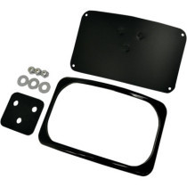 Support de plaque d'immatriculation - Small radius - horizontal - noir brillant