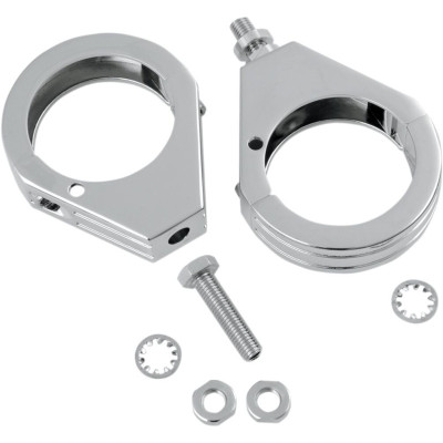 Kit de Colliers de déport clignotants pour fourche - Diam. 49 mm - chromé