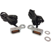 Kit clignotants avant led - HD Touring de 2009 à 2017, V Rod de 2009 à 2017 - verre orange - chromé