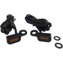 Kit clignotants avant led - HD Touring de 2009 à 2017, V Rod de 2009 à 2017 - verre orange - noir