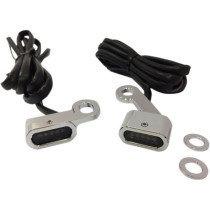 Kit clignotants avant - led - sous guidon - pour HD Sportster XL à partir de 2004 - lentille fumé - chromé