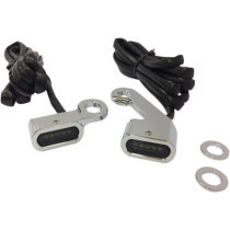 Kit de clignotants avant - led - sous guidon - pour Harley Davidson Softail à partir de 2015 - lentille fumé - chromé