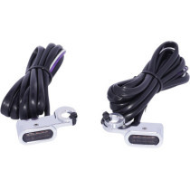 Clignotants avant - verre fumé - led ambre - pour HD V Rod de 200é à 2012, Softail de 2016 à 2017 - chromé