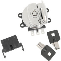 Contacteur à clé - pour HD Dyna FXDWG 1993/2005, Softail 1996/2010, Road King 1994/2013 - chromé