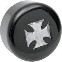 Cache klaxon Maltese Cross - pour Harley Davidson Big Twin, Sportster XL à partir de 1991 - noir
