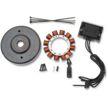 kit de charge complet - 12 V - 32 A - pour Harley Davidson Big Twin de 1972 à 1999 - noir