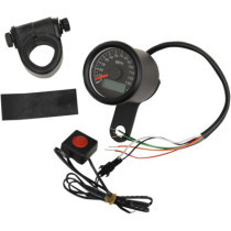 Compteur de vitesse électro. - mph - 48 mm - pour HD Big Twin de 1999 à 2003 et Sportster XL de 1986 à 2003 - chromé fond noir