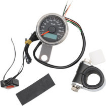 Compteur de vitesse électro. - kmh - 48 mm - pour HD Big Twin de 1999 à 2003 et Sportster XL de 1986 à 2003 - chromé fond noir